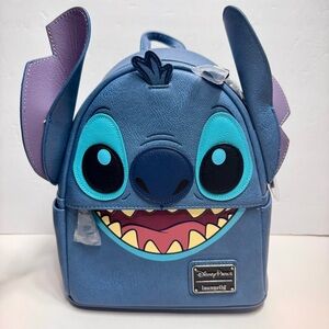 NWT Disney Parks Lilo & Stitch "Stitch Face" Blue Mini Backpack with 3D ears